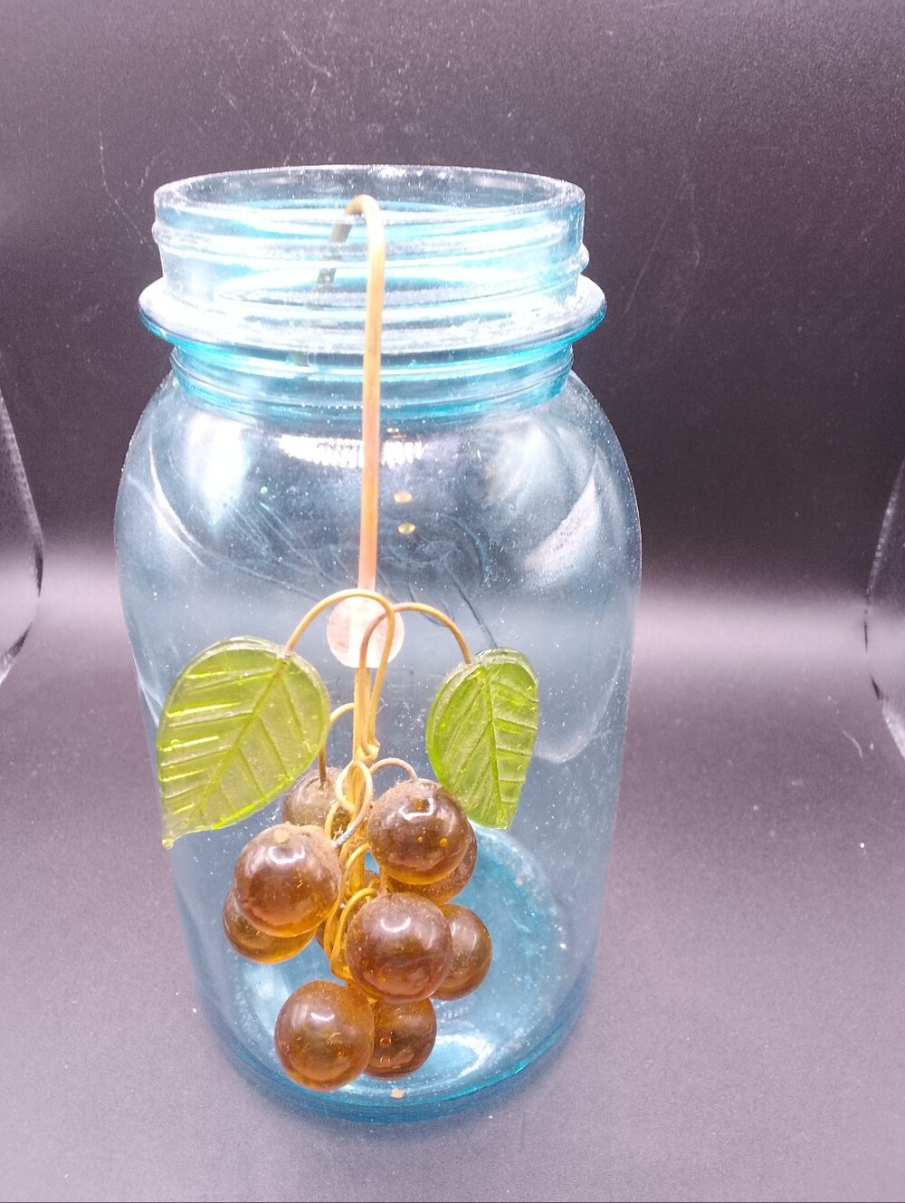 Vintage Hanger W Grapes Lucite/Plastic 6"